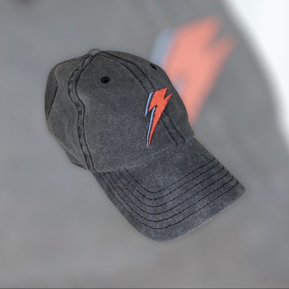 Junk Food Clothing Accessories - David Bowie Lightning Bolt Baseball Cap, Hat. Rock by Junk Food - NWOT.